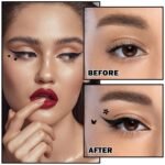 5PCS Liquid Winged Eyeliner Stamp Pen Set - Double-headed Black Eye Liner Pencil - Long-lasting Waterproof Stamp Eyeliner Set for Eye Makeup - Star, Heart, Flower, Butterfly, Triangle - Image 4