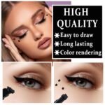 5PCS Liquid Winged Eyeliner Stamp Pen Set - Double-headed Black Eye Liner Pencil - Long-lasting Waterproof Stamp Eyeliner Set for Eye Makeup - Star, Heart, Flower, Butterfly, Triangle - Image 6