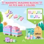 45PCS Magnetic Blocks - Toddler Girl Toys, Magnet Building Blocks, STEM Sensory Outdoor Autism Toys for 3-5 Year Old Boys & Girls, Magnetic Cubes Classroom Must Haves for Kids Ages 3+ - Image 8