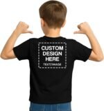 Custom Shirts for Kids Personalized Cotton T Shirts for Boys Girls Children Customized DTF Print Custom Kids Shirt Tshirt Upload Your Design Medium Black Tshirt - Image 3
