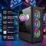 STGAubron Gaming PC Desktop, Intel Core i7 up to 3.9G, Radeon RX 580 8G, 16GB RAM, 512GB SSD, WiFi 6, BT 5.0, RGB Fan x 4, Windows 11 Home - Image 3