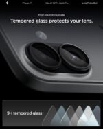 Spigen Camera Lens Screen Protector [GlasTR EZ Fit Optik Pro] Designed for iPhone 17 | iPhone 16 Plus | iPhone 16 [Case Friendly] - Black [2 Pack] - Image 5