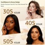 Neck Firming Cream with Massage Roller Hydrating & Tightening & Lifting Cream Silky Texture for Woman - Image 4