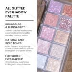 KYDA 10 Colors All Glitter Eyeshadow Palette, Sparkling Sequin Eyeshadow, Shiny Pearl Powder Eye Shadow, Multicolor Glitters Eyes Makeup, Pink Glitters Eyeshadsow Palette, Glitter Eyes Color - Image 3
