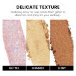 KYDA 10 Colors All Glitter Eyeshadow Palette, Sparkling Sequin Eyeshadow, Shiny Pearl Powder Eye Shadow, Multicolor Glitters Eyes Makeup, Pink Glitters Eyeshadsow Palette, Glitter Eyes Color - Image 4