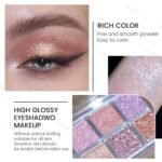 KYDA 10 Colors All Glitter Eyeshadow Palette, Sparkling Sequin Eyeshadow, Shiny Pearl Powder Eye Shadow, Multicolor Glitters Eyes Makeup, Pink Glitters Eyeshadsow Palette, Glitter Eyes Color - Image 5