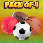 Sports Balls for Kids & Toddlers - (Pack of 4) 5-inch Sports Set Includes Football, Small Size Soccer, Basketball, and Playground Balls, Fun Indoors & Outdoor Toys (Hand Pump Included) - Image 6