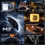 MAMBASNAKE M2 Carbon Fiber Wireless Gaming Mouse,PAW3395PRO 40K DPI Optical Sensor,41g Ultra Lightweight Ergonomic,Programmable Buttons BT/2.5Ghz/Wired Mice Computer Accessories for PC/Mac-Black - Image 3
