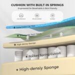 Dowinx Gaming Chair Breathable Fabric Game Chair with Gel Pad and Storage Bag, Comfortable Gamer Chair with Pocket Spring Cushion, Ergonomic Computer Chair with Footrest, Green - Image 5