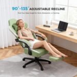 Dowinx Gaming Chair Breathable Fabric Game Chair with Gel Pad and Storage Bag, Comfortable Gamer Chair with Pocket Spring Cushion, Ergonomic Computer Chair with Footrest, Green - Image 9