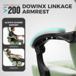 Dowinx Gaming Chair Breathable Fabric Game Chair with Gel Pad and Storage Bag, Comfortable Gamer Chair with Pocket Spring Cushion, Ergonomic Computer Chair with Footrest, Green - Image 10