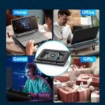 llano Gaming Laptop Cooler, V12 Laptop Cooling Pad Stand with 5.5inch Fan, Fast Cooling Computer Laptop 15.6-21in, Adjustable Speed, Touch Control, 3-Port USB A, A Mouse Pad Included - Image 7