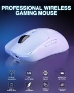 AULA SC580 Wireless Gaming Mouse, Tri-Mode 2.4G/BT5.0/USB-C Gaming Mouse, 12000 DPI Rechargeable Wireless Mouse with 6 Programmable Buttons, Ergonomic Computer Mouse for Laptop/PC/Mac/Tablet - Image 3
