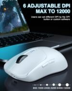 AULA SC580 Wireless Gaming Mouse, Tri-Mode 2.4G/BT5.0/USB-C Gaming Mouse, 12000 DPI Rechargeable Wireless Mouse with 6 Programmable Buttons, Ergonomic Computer Mouse for Laptop/PC/Mac/Tablet - Image 5