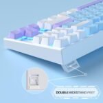 MageGee 75% Mechanical Gaming Keyboard, Blue Switch, LED Blue Backlit, 87 Keys Compact TKL Wired Keyboards for Windows Laptop PC Gamer - Blue/White - Image 5