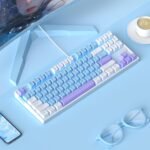 MageGee 75% Mechanical Gaming Keyboard, Blue Switch, LED Blue Backlit, 87 Keys Compact TKL Wired Keyboards for Windows Laptop PC Gamer - Blue/White - Image 9