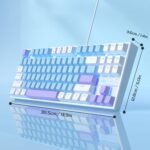MageGee 75% Mechanical Gaming Keyboard, Blue Switch, LED Blue Backlit, 87 Keys Compact TKL Wired Keyboards for Windows Laptop PC Gamer - Blue/White - Image 10