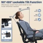 Ergonomic Office Chair, Mesh Computer Desk Chairs with Adjustable Lumbar Support, 3D Armrests, Tilt Function, Comfy Wide Seat, Swivel Executive Work Task Chair for Company and Home - Image 7