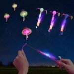 25 Sets LED Flying Set, 25 Slingshot+25 Glow Helicopter-50 Pcs, Flying Toy Outdoor Toys Glow in The Dark Party Supplies Party Favors for Kids 8-12,4-8 - Image 2