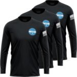 3 Pack Custom Dry Fit Long Sleeve Shirts for Men, Add Your Custom Logo Front & Back Printing, Moisture Wicking Sun Protection UV Workwear T-Shirts Black - Image 2