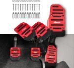 3PCS Car Non-Slip Aluminum Alloy Pedal Pads, Manual Transmission Brake Pedal Covers, Sports Gas Fuel Petrol Clutch Foot Pedals, Anti-rubbing Car Clutch Pedal Kits Suitable for Car SUV ATV (Red) - Image 2