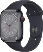 Apple Watch Series 8 [GPS + Cellular, 45mm] - Midnight Aluminum Case with Midnight Sport Band, M/L (Renewed) - Image 2