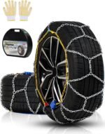 Auto Tightening Snow Chains Tire Chains For Cars Suv Pickup Trucks - Auto Tightening 1 Min Quick Fit AND Easy Installation, Reusable Universal Emergency Traction Snow Chains - Set of 2（HKN140） - Image 2