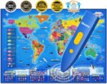 Bilingual Interactive World Map for Kids Learning and Educational Toys, Talking Electronic Kids World Map i-Poster Geography Games Ages 3 to 12 Years Old, Custom Talking Birthday Gifts Card - Image 2