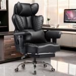 COMHOMA Big and Tall Office Chair Heavy Duty Gaming Chair with Deluxe Embossing Leather High Back Wider Ergonomic Computer Chair with Foot Rest 150°Reclining Pocket Spring Lumbar Support - Image 2