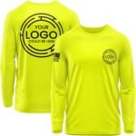 Custom Long Sleeve Shirts for Men, Hi Vis Safety Customized Workwear Company Uniform Long Sleeved Shirt Black - Image 2