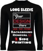Custom Long Sleeve T-Shirts | Personalized Design Your Own Shirts Unisex Male Female with Digital Printing - Image 2