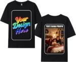 Custom T Shirts with Photo Logo Text, Picture Customized T Shirts, Birthday Anniversary Personalized Gifts for Men Women 3XL Black - Image 2