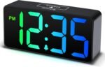 DreamSky Small Digital Alarm Clocks for Bedrooms - RGB Electric Alarm Clock for Kids Bedside Nightstand, Desk Clock with Large Numbers, Dimmer, Adjustable Alarm Volume, USB Port, USB-C Adapter Powered - Image 2