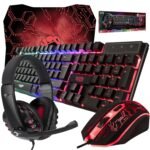 Gaming Keyboard and Mouse and Mouse pad and Gaming Headset, Wired LED RGB Backlight Bundle for PC Gamers and Xbox and PS4 Users - 4 in 1 Edition Hornet RX-250 - Image 2