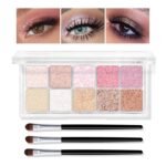 KYDA 10 Colors All Glitter Eyeshadow Palette, Sparkling Sequin Eyeshadow, Shiny Pearl Powder Eye Shadow, Multicolor Glitters Eyes Makeup, Pink Glitters Eyeshadsow Palette, Glitter Eyes Color - Image 2