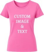 Ladies Customized Fan Tee Shirt, Design Your Own by Uploading Photos, Text, Logos Or Any Design, Custom Gifts - Image 2