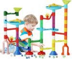 Marble Run Toy, 110pcs Marble Maze Kit STEM Educational Learning Toy for Kids, Mable Race Construction Railway Building Blocks with 60 Marbles Birthday Gift for Boys Girls 3 4 5 6 7 8 + Years Old - Image 2