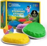 NATIONAL GEOGRAPHIC Stepping Stones for Kids – 6 Durable Non-Slip Stones Encourage Toddler Balance & Gross Motor Skills, Indoor & Outdoor Toys, Balance Stones, Obstacle Course (Amazon Exclusive) - Image 2