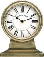 NIKKY HOME Vintage Gold Mantle Clock, Silent Non-Ticking Battery Operated Rustic Table Desk Shelf Clock for Living Room Decor - Image 2