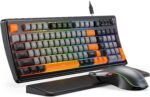 SABLUTE Gaming Keyboard and Mouse, Quiet Membrane Keyboard with RGB Backlit Mechanical Feel, PC Gaming Keyboards Multimedia Knob, Anti-Ghosting, Ergonomic Wrist Rest & 3200 DPI Mouse for Gamer/Office - Image 2