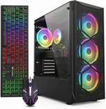 STGAubron Gaming PC Desktop, Intel Core i7 up to 3.9G, Radeon RX 580 8G, 16GB RAM, 512GB SSD, WiFi 6, BT 5.0, RGB Fan x 4, Windows 11 Home - Image 2