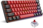 Snpurdiri 60% Wired Mechanical Keyboard, Mini Gaming Keyboard with 61 Keys for PC, Windows XP, Win 7, Win 10 (Black-Red, Red Switches) - Image 2