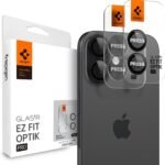 Spigen Camera Lens Screen Protector [GlasTR EZ Fit Optik Pro] Designed for iPhone 17 | iPhone 16 Plus | iPhone 16 [Case Friendly] - Black [2 Pack] - Image 2