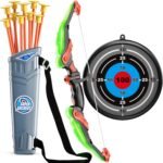 TEMI Bow and Arrow Set for Kids - Archery Toy Set - LED Light Up with Suction Cup Arrows, Target & Quiver, Indoor and Outdoor Toys for Children Boys Girls - Image 2