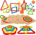 Toddler Puzzles Montessori Toy Wooden Shape Sorting Puzzle Sensory Toy Toddler Activities Preschool Learning Educational Autistic Developmental 1 2 3 Year Old Girl Boy 1-3 Dementia Game Easter Gift - Image 2