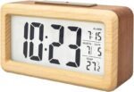 everwood Wooden Digital Battery Operated Alarm Clocks for Bedrooms, Beside, Table, Desk - Image 2