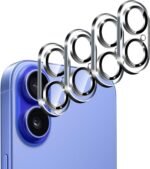 ivoler 4-Pack Camera Lens Protector for iPhone 17 6.3"/ iPhone 16 6.1”/16 Plus 6.7” Screen Protector Tempered Glass [Case Friendly][New Rersion],Scratch-Resistant,Clear+Black Circle - Image 2