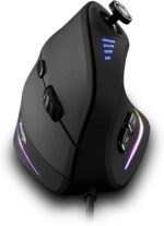 zelotes Wired Gaming Mouse with Joystick,10000DPI,11 Programmable Buttons,RGB,USB Optical Corded Vertical Ergonomic Mouse,Mice for Laptop,PC,Mac,Black - Image 2