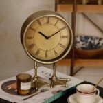 NIKKY HOME Vintage Gold Table Top Clock, Cute Duck Paw Silent Shelf Desk Clock Battery Operated Rustic Design, Home Decor for Living Room, Bedroom, Bedside - Image 4