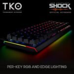 KINESIS Gaming TKO Mechanical Keyboard | Linear Red Switches | 60% Layout | Split Spacebar | Hotswap | PBT Keycaps | Aluminum Body | SF Shock Limited Edition Travel Case - Image 4